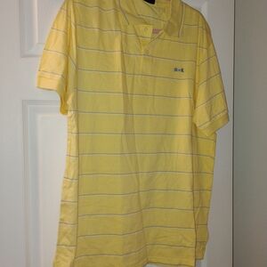 Le Tigre Yellow Polo with Thin White Stripes